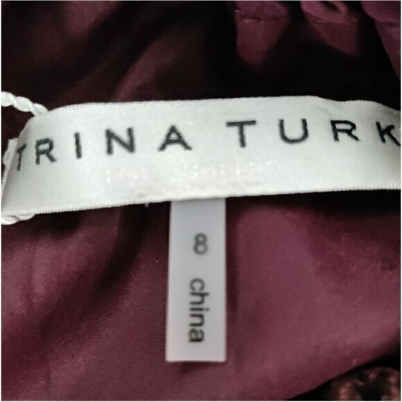 TRINA TURK EDEN DRESS IN BRANDYWINE VELVET SIZE 8 NEW WITH TAGS - Picture 7 of 7